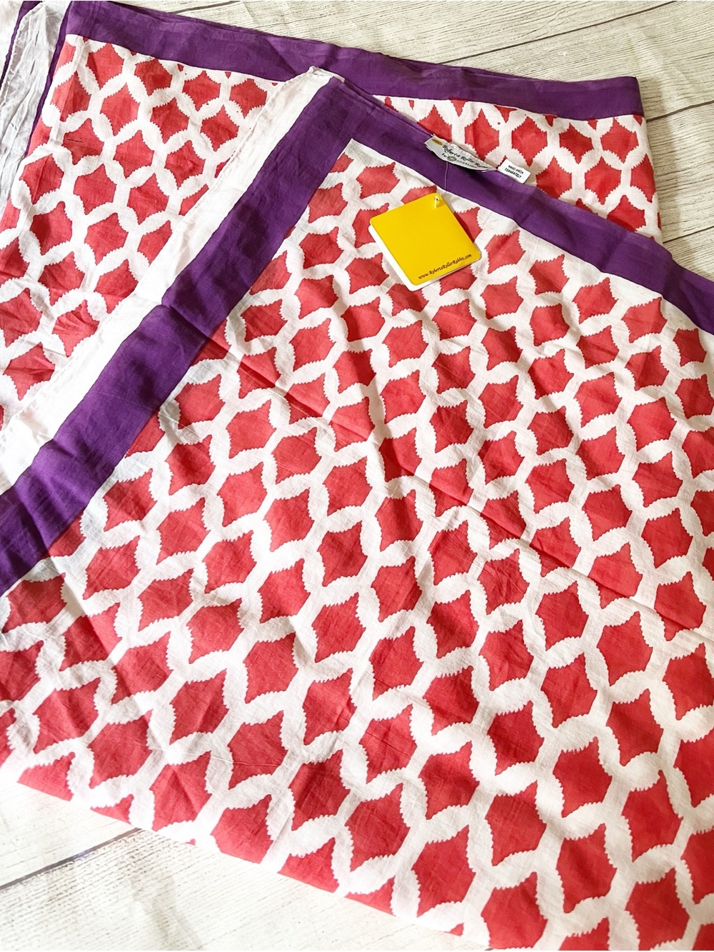 Roberta Roller Rabbit purple/coral large scarf/wrap/shawl